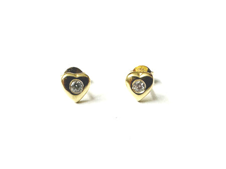 A Kids Heart Yellow Gold Silver Earring