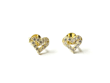 A Kids Heart Silver Gold Plated Earring