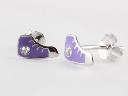 A Kids Purple Converse Earring