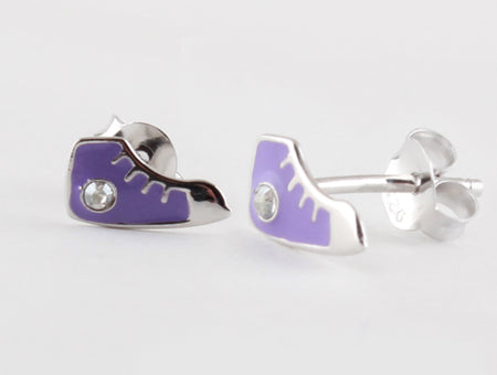 A Kids Purple Converse Earring