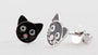 A Kids Cat Black Earring