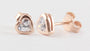 A Kids Rose Plated Heart Cz Earring