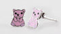 Silver Kids Teddy Pink Earring