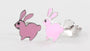 Silver Kids Rabbit Pink Earring