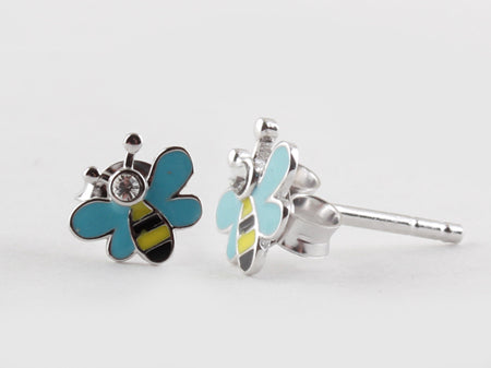 Silver Kids Bee Earring