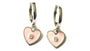 Pink Enamelled Silver Heart Huggies Earring