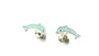 Blue Enamelled Silver Dolphin Earring