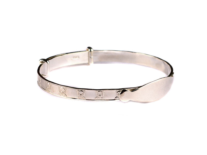 Kids Teddy Bear Expandable Bangle with Disc.