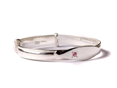 Kids Pink Cz Expandable Bangle.