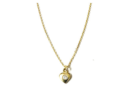 A Kids Heart Yellow Gold Silver Necklace