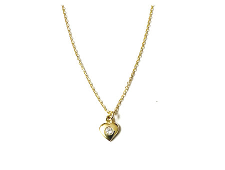 A Kids Heart Yellow Gold Silver Necklace