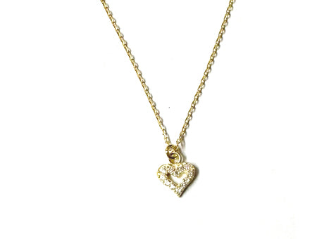 A Kids Heart Silver Gold Plated Necklace And Earring Set