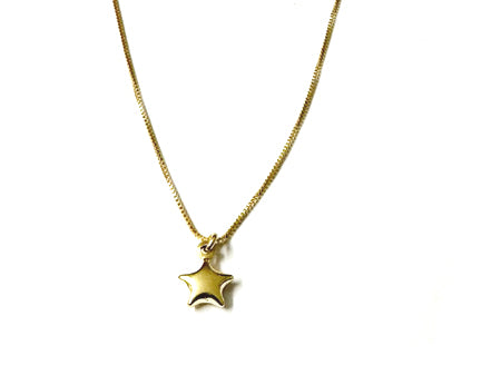 A Kids Star Yellow Gold Silver Necklace