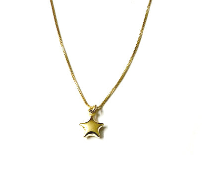 A Kids Star Yellow Gold Silver Necklace And Earring Set