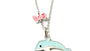 Blue Enamelled Silver Dolphin Pendant Chained