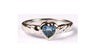 A Kids Aqua Cz Silver Heart Shaped Ring.