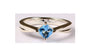 A Kids Aqua Cz Silver Ring.