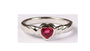 A Kids Ruby Cz Silver Heart Shaped Ring.
