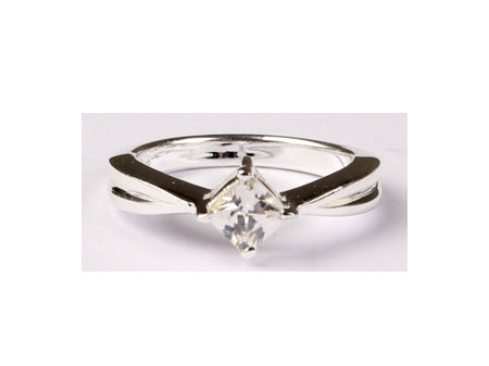 A Kids White Cz Silver Ring.