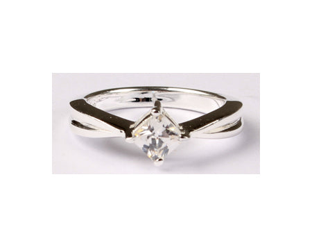 A Kids White Cz Silver Ring.