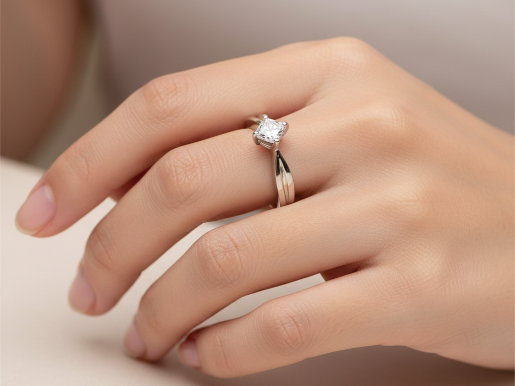 A Kids White Cz Silver Ring.