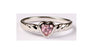 A Kids Pink Cz Silver Heart Shaped Ring.