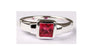 A Kids Ruby Cz Silver Ring