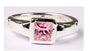 A Kids Pink Cz Silver Ring.