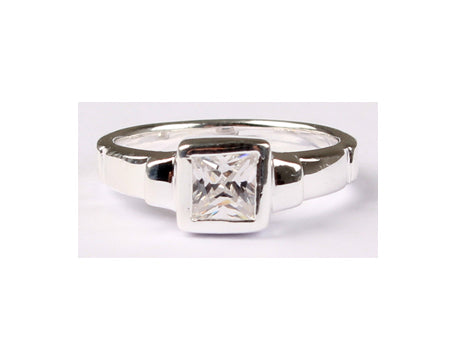 A Kids White Cz Silver Ring.