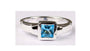 A Kids Aqua Cz Silver Ring.