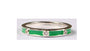 A Kids Green Enamel with white Cz Stone Silver Ring