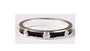 A Kids Black Enamel with white Cz Stone Silver Ring