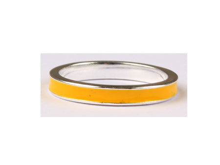 A Kids Yellow Enamel Silver Kids Ring.