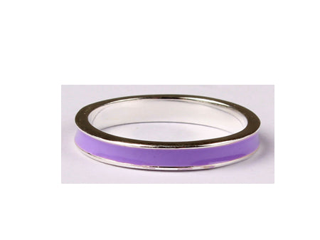 A Kids Purple Enamel Silver Ring.