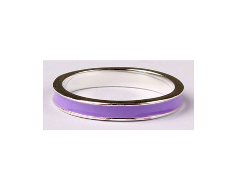 A Kids Purple Enamel Silver Ring.