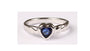 A Kids Sapphire Cz Silver Heart Shaped Ring.