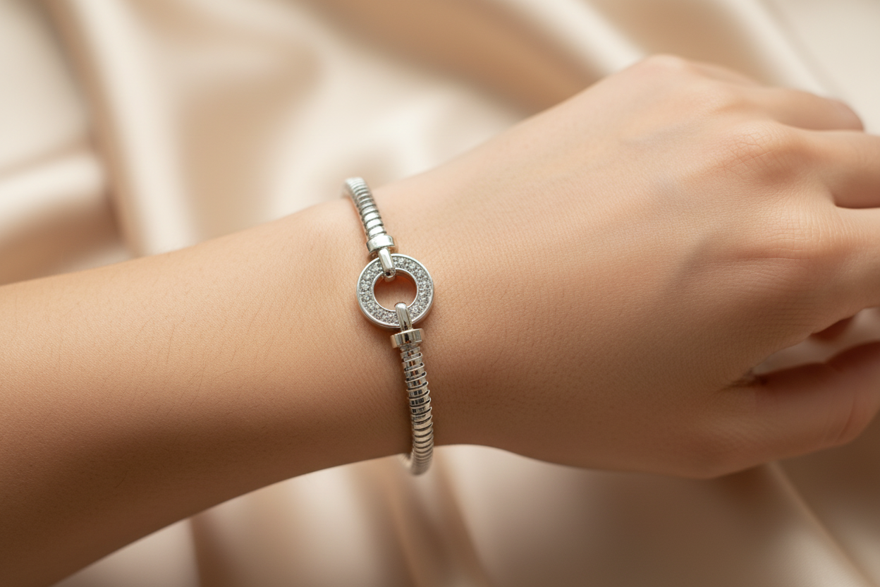New A White Cubic Zirconia Bangle
