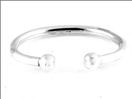 Silver Solid Torq Bangle L/W