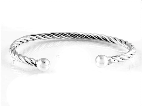 Silver Heavy Design Torq Bangle L/W