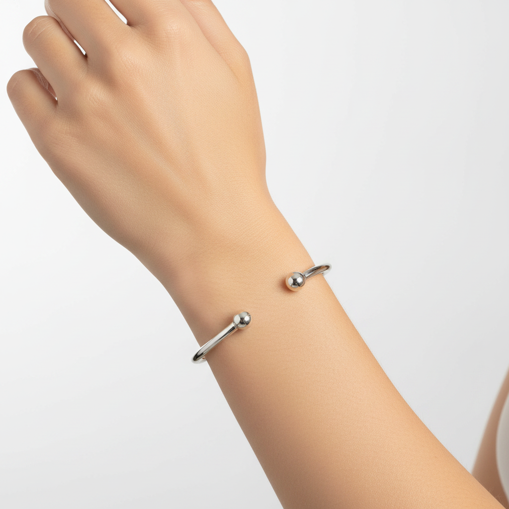 Silver Flat Top Torq Bangle XL/W