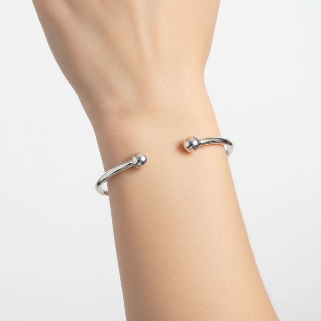 Silver Flat Top Torq Bangle L/W