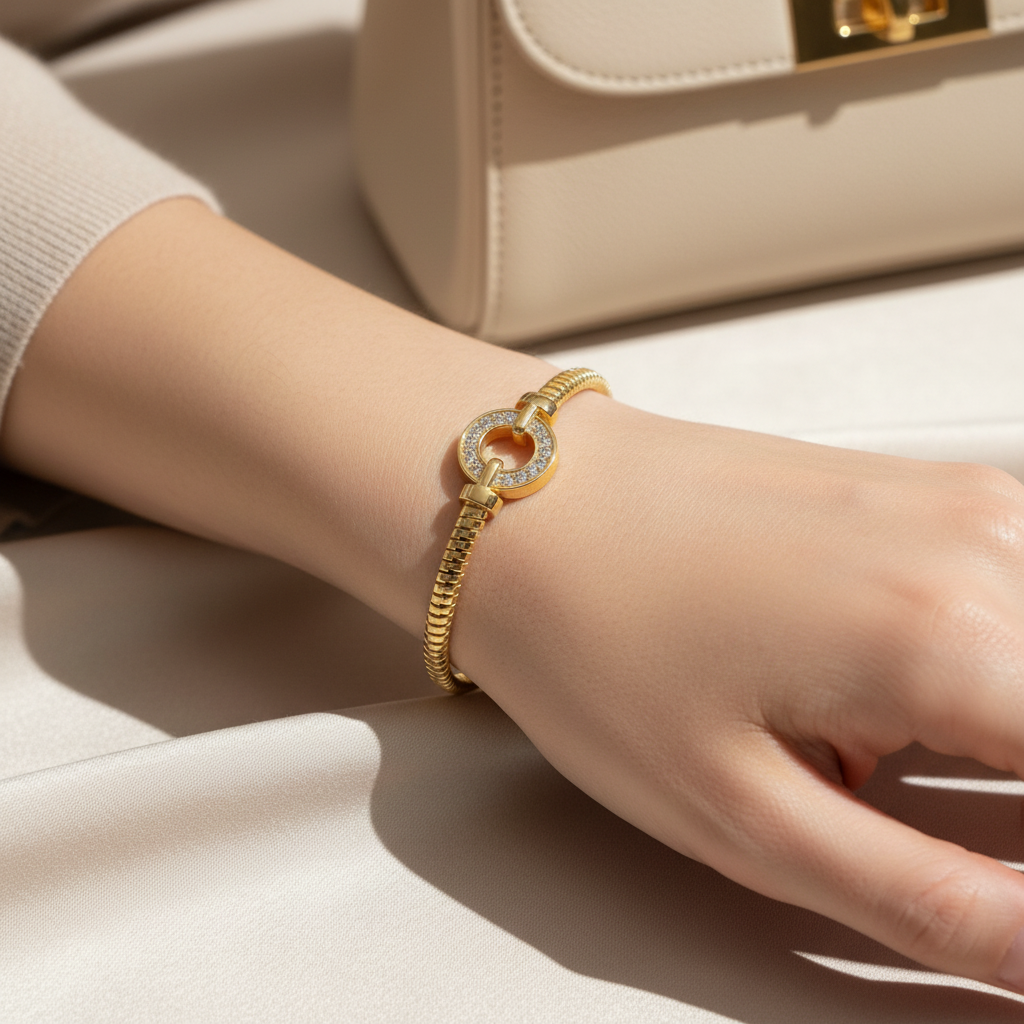 New A Yellow Gold Plated Bangle