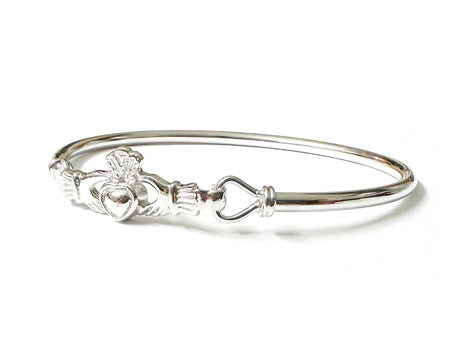 Plain Silver Claddagh Bangle