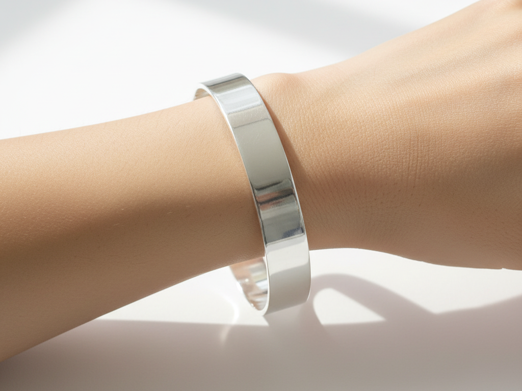 Silver Plain Cuff Bangle