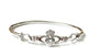 Claddagh Silver Bangle with White Cubic Zirconia Stone