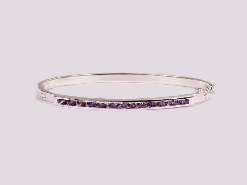 Amethyst Cubic Zirconic  Bangle