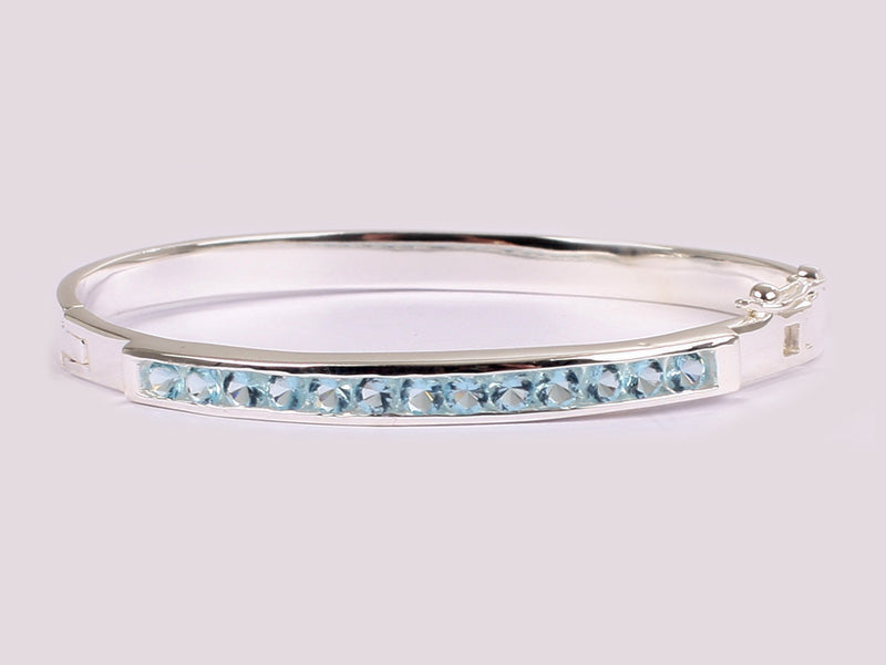 Aquamarine Cubic Zirconia Bangle
