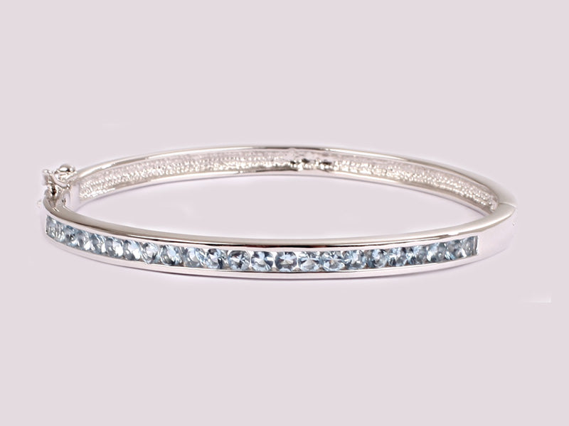 Aquamarine Cubic Zirconia Bangle