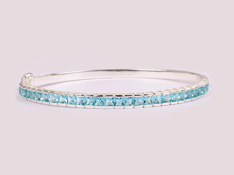 Aquamarine Cubic Zirconia Bangle