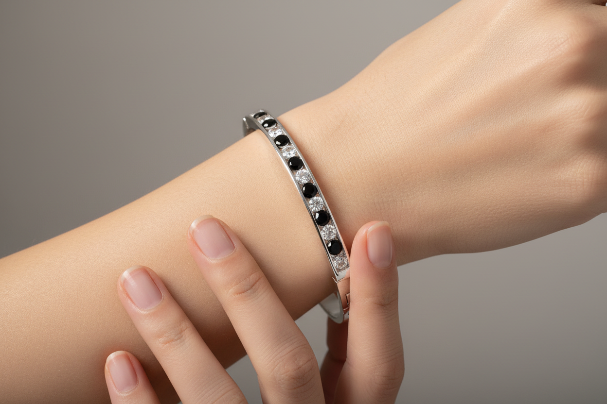 Black Cubic Zirconia Bangle